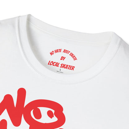 No Hate Just Skate Punk Skateboard T-Shirt – Red Edition