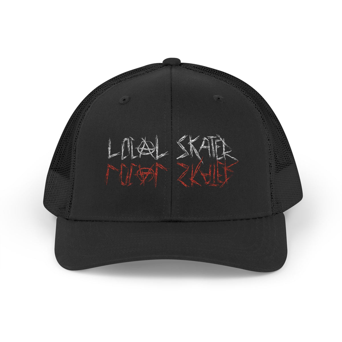 Local Skater Scratch Logo Skate Trucker Cap