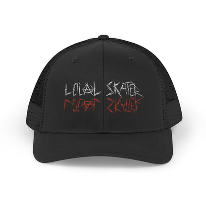 Local Skater Scratch Logo Skate Trucker Cap