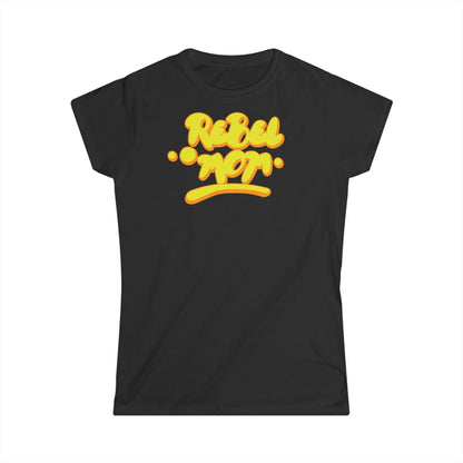 Rebel Mom Logo T-Shirt – For Strong & Fierce Women.  Rebel Mom logo t-shirt in honor of strong and fighting women and mothers. Women's Softstyle Tee - Fun & Trendy Design