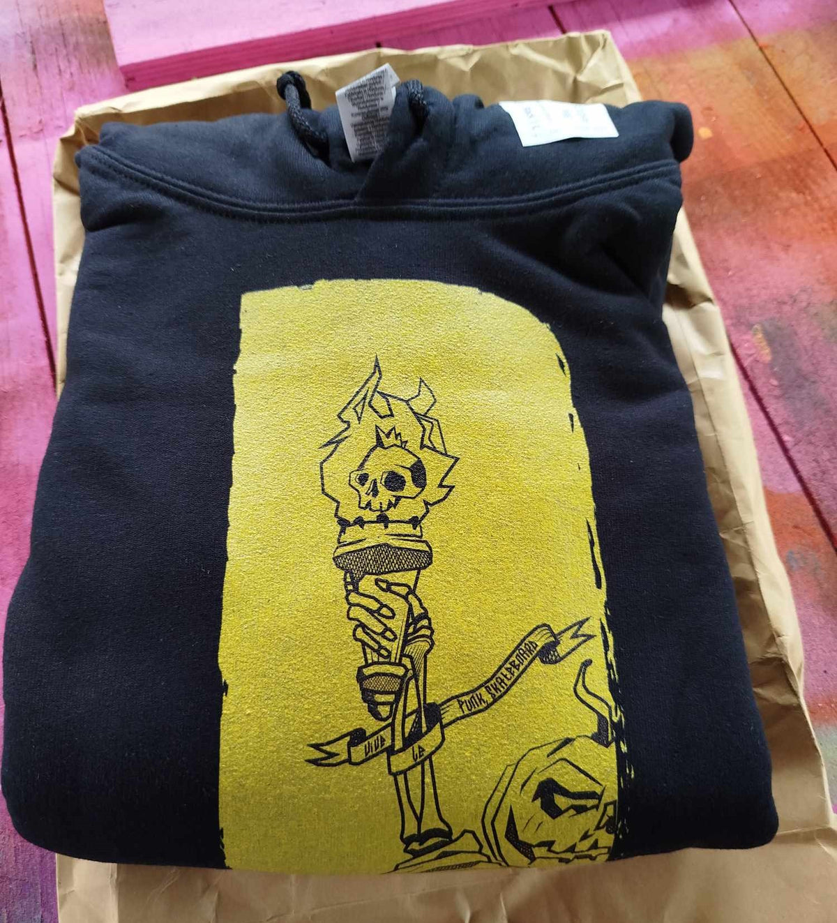 Halloween Gördeszkás Punk Unisex Kapucnis Pulóver, Vive Le Punk Pulóver, Egyedi Menő Kapucnis Pulóver, Alternatív Gördeszkás Pulóver, Halloween Ajándék