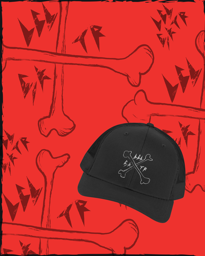 LOCAL SKATER – Crossbones Trucker Hat (Black)