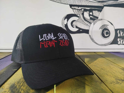 Local Skater Scratch Logo Skate Trucker Cap