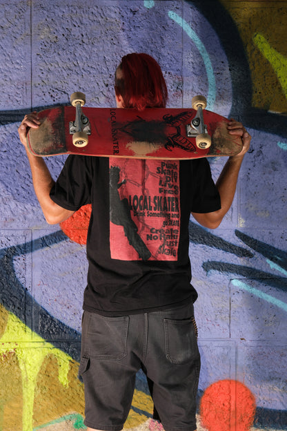 LOCAL SKATER – RED FLYER BACK PRINT TEE