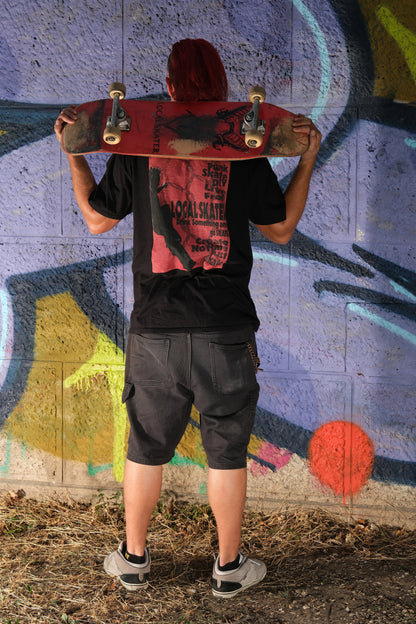 LOCAL SKATER – RED FLYER BACK PRINT TEE