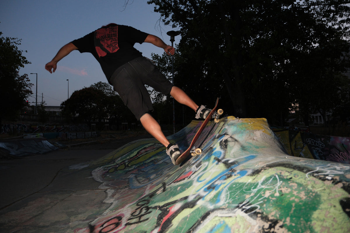LOCAL SKATER – RED FLYER BACK PRINT TEE