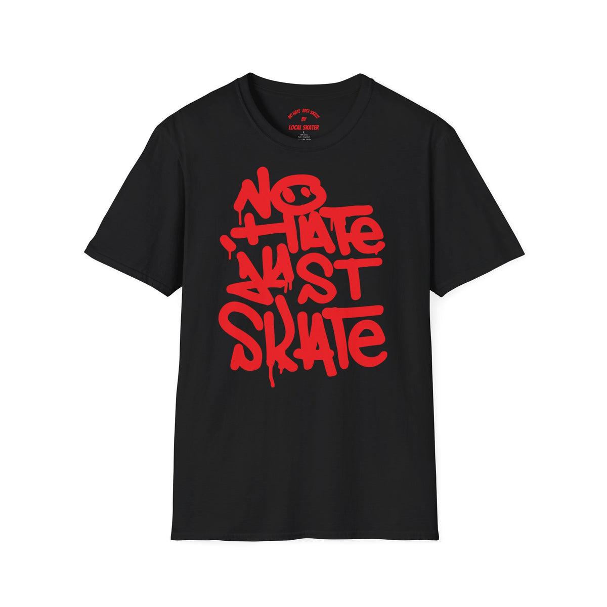 No Hate Just Skate Punk Skateboard T-Shirt – Red Edition