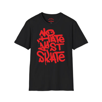 No Hate Just Skate Punk Skateboard T-Shirt – Red Edition