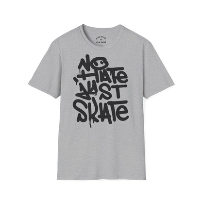 No Hate Just Skate Punk Skateboard T-Shirt –Black  Edition