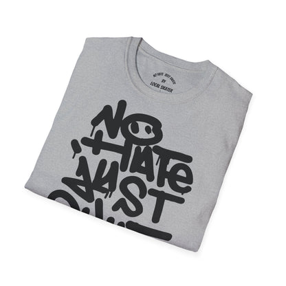 No Hate Just Skate Punk Skateboard T-Shirt –Black  Edition
