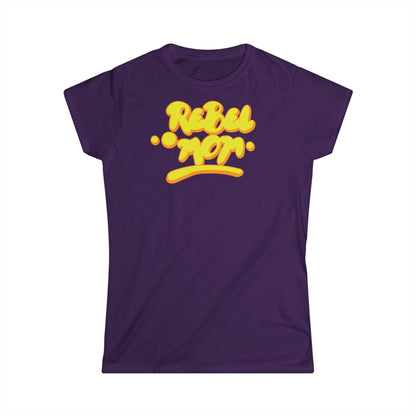 Rebel Mom Logo T-Shirt – For Strong & Fierce Women.  Rebel Mom logo t-shirt in honor of strong and fighting women and mothers. Women's Softstyle Tee - Fun & Trendy Design